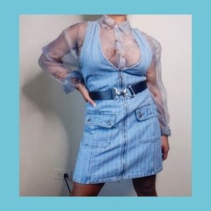 Denim overall dress